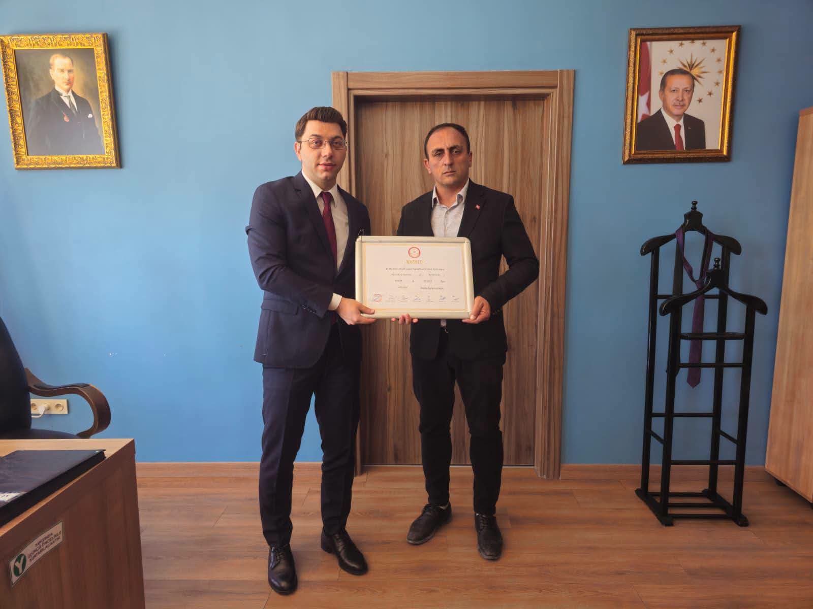 BAŞKANIMIZA MAZBATASI ALMUS KAYMAKAMI TARAFINDAN VERİLDİ..